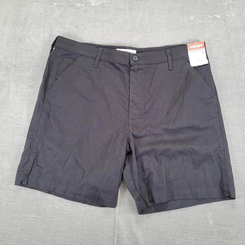 Wrangler Men Five Star Regular Fit Black Chino Shorts Size 36 New